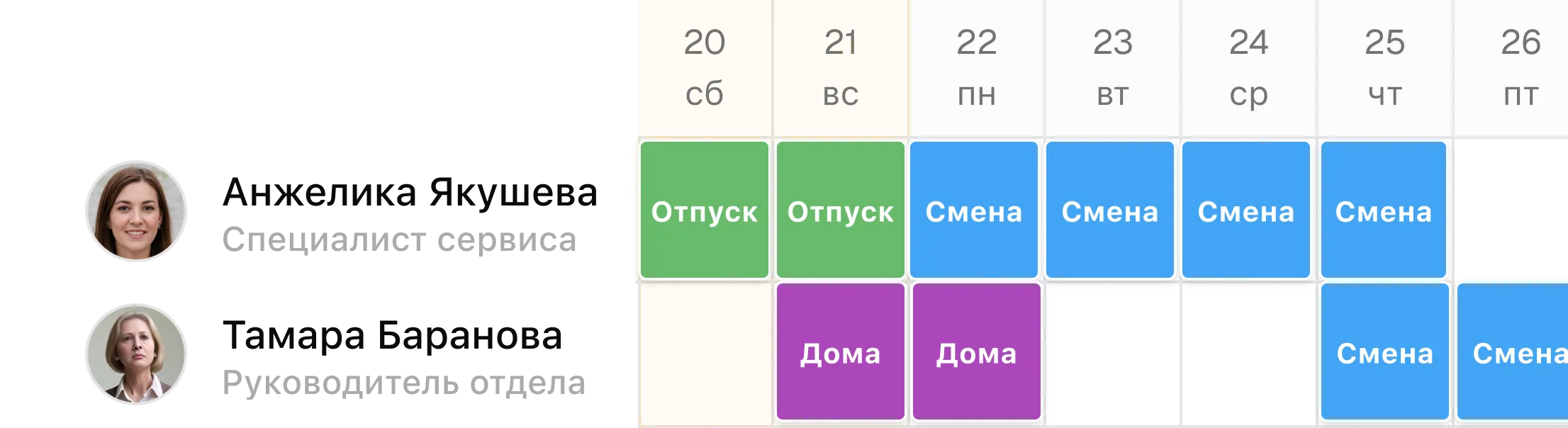 Гибкое планирование смен